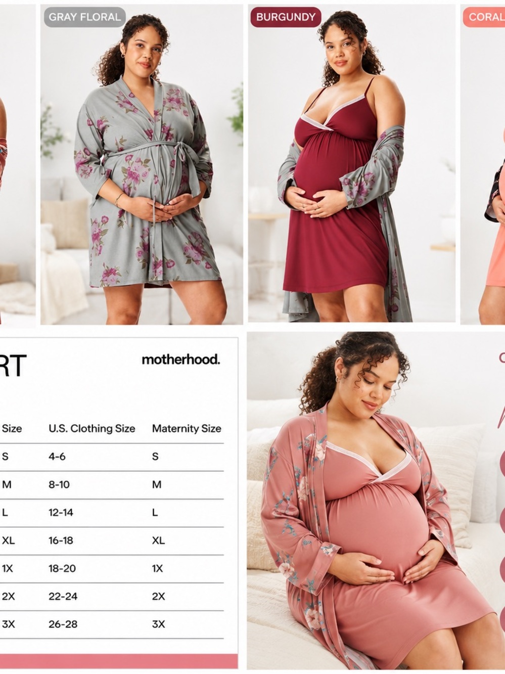 NEW Motherhood Maternity 2-Piece Nursing Nightgown & Robe Set – XL